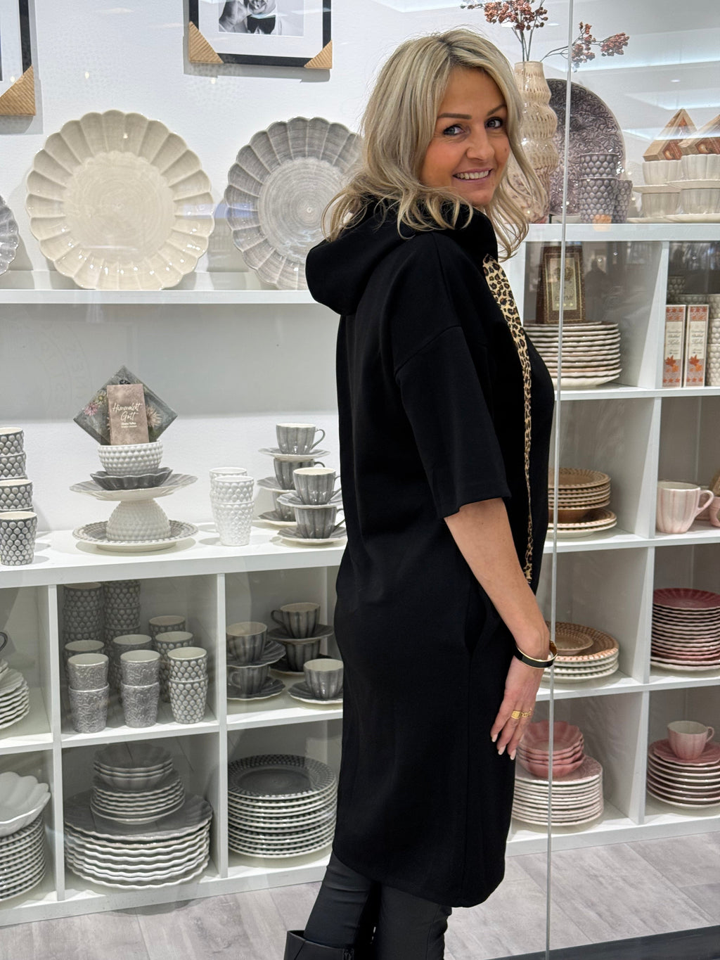 Hoodie-kleid Schwarz