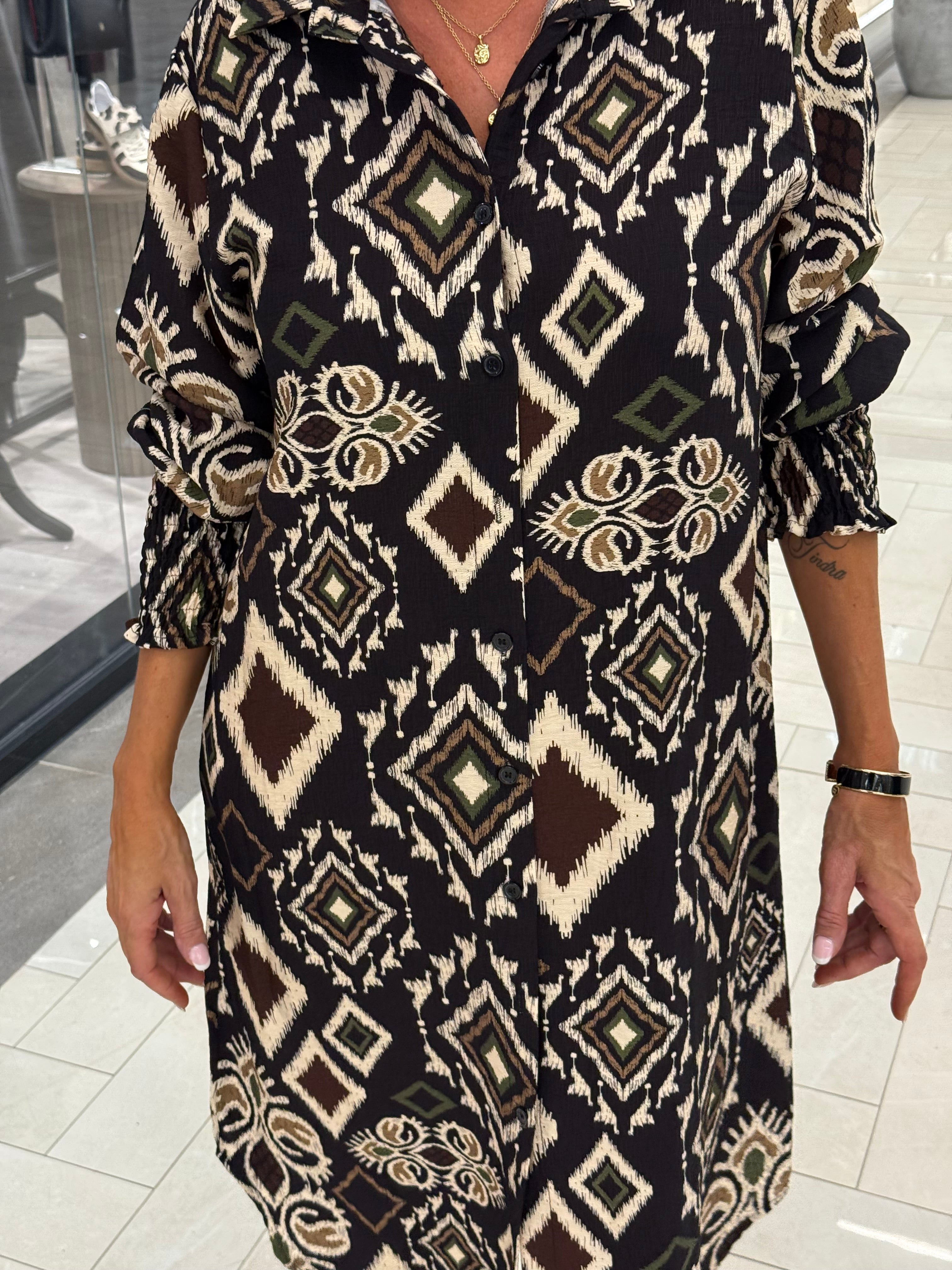 Tunika Merle – Grün/schwarz