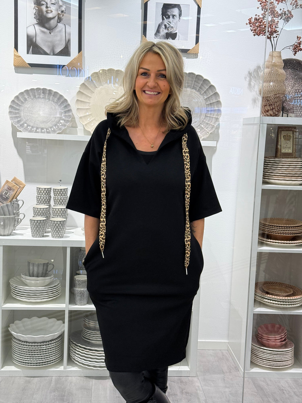 Hoodie-kleid Schwarz