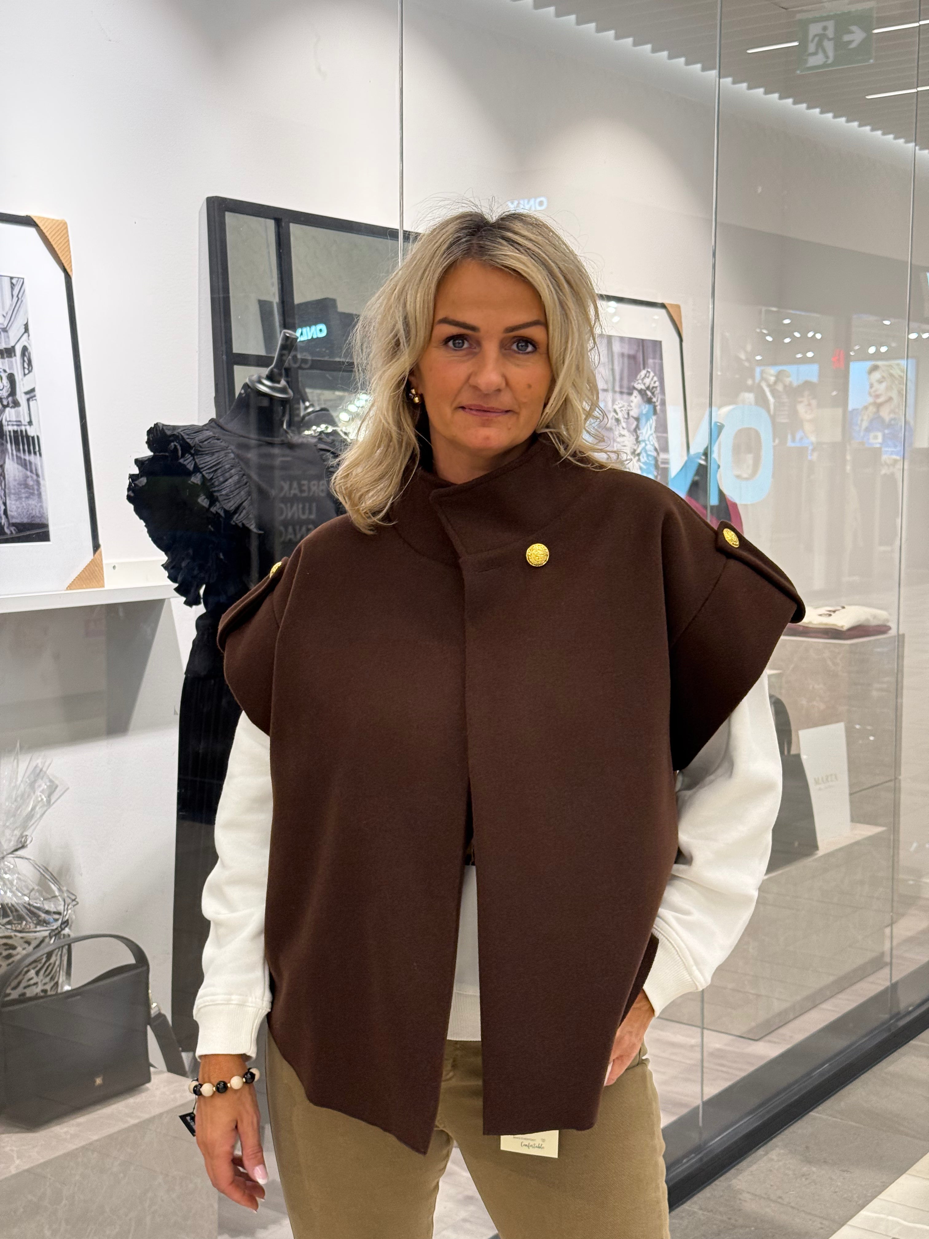 Poncho-weste – Braun