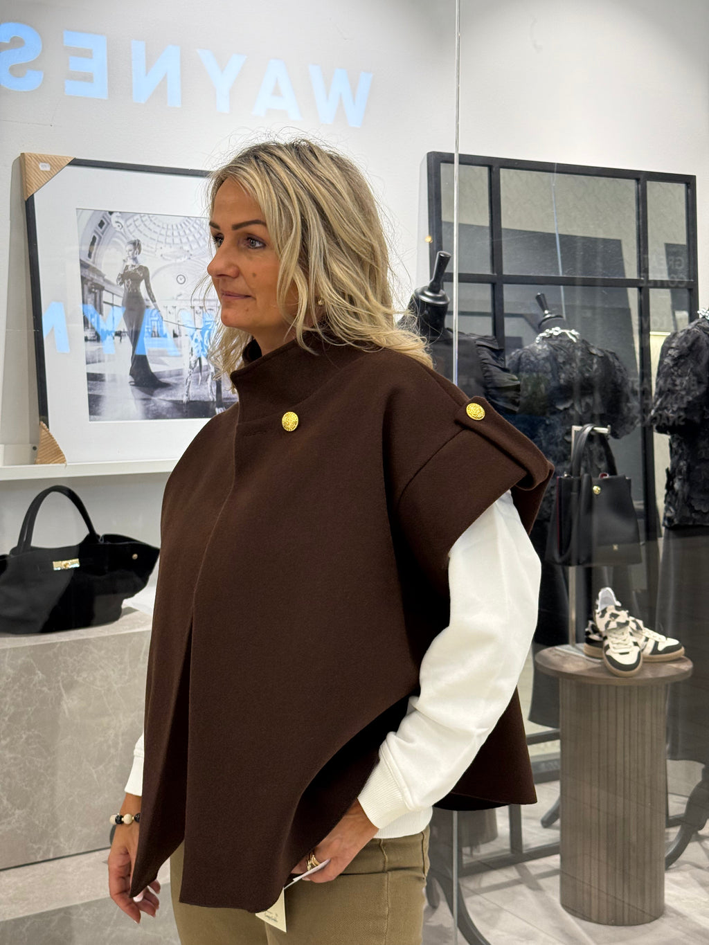 Poncho-weste – Braun