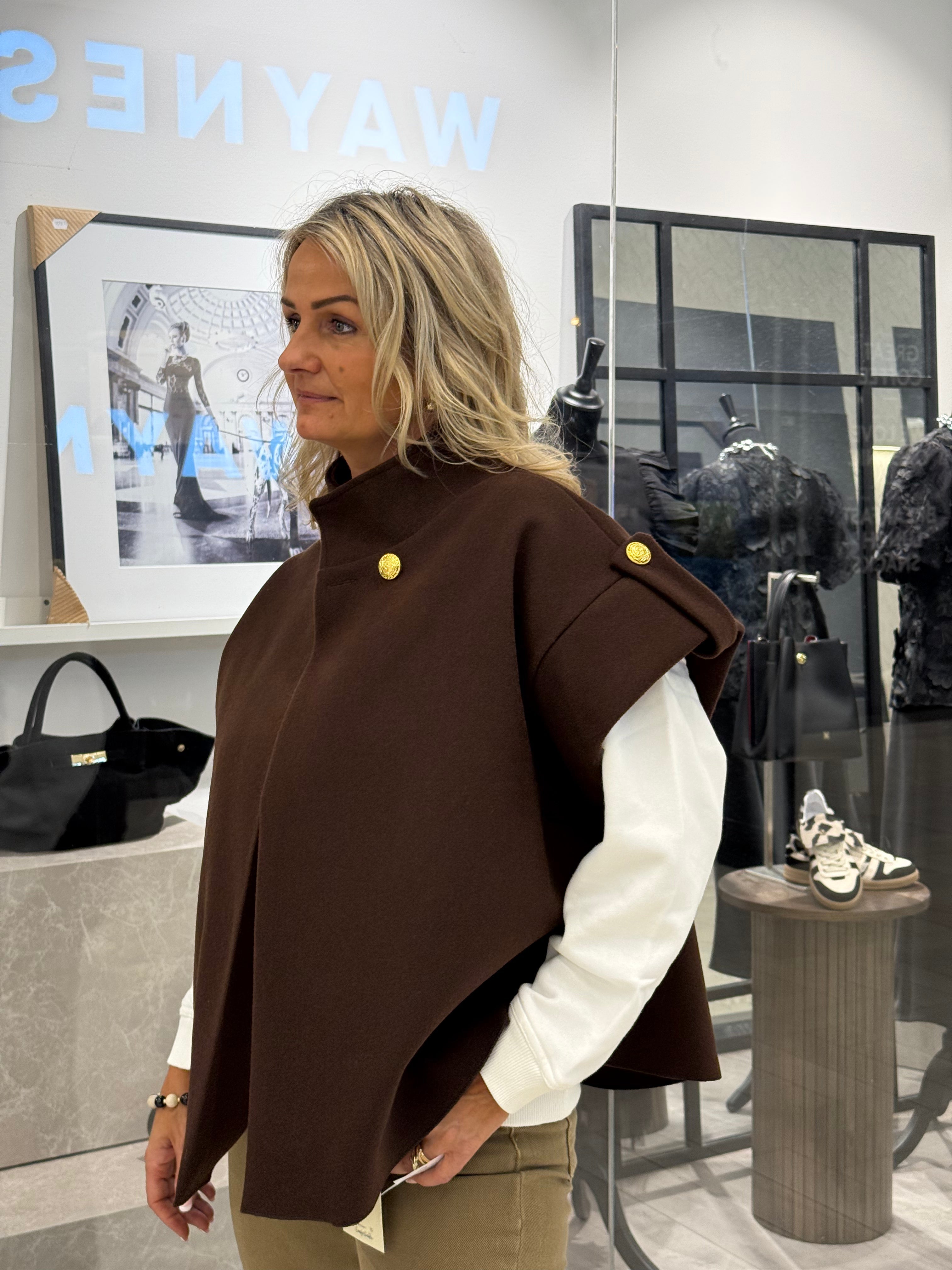 Poncho-weste – Braun