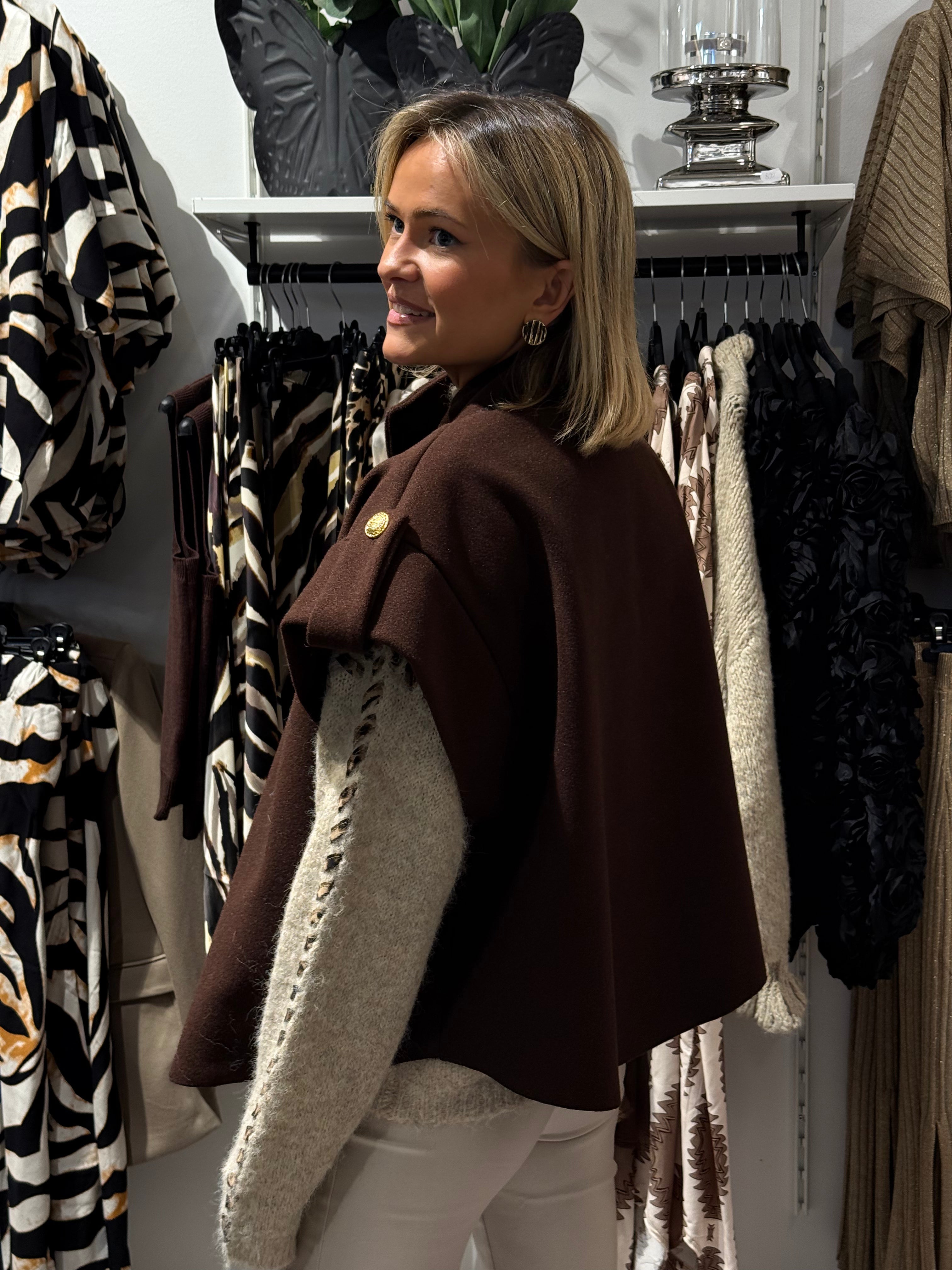 Poncho-weste – Braun