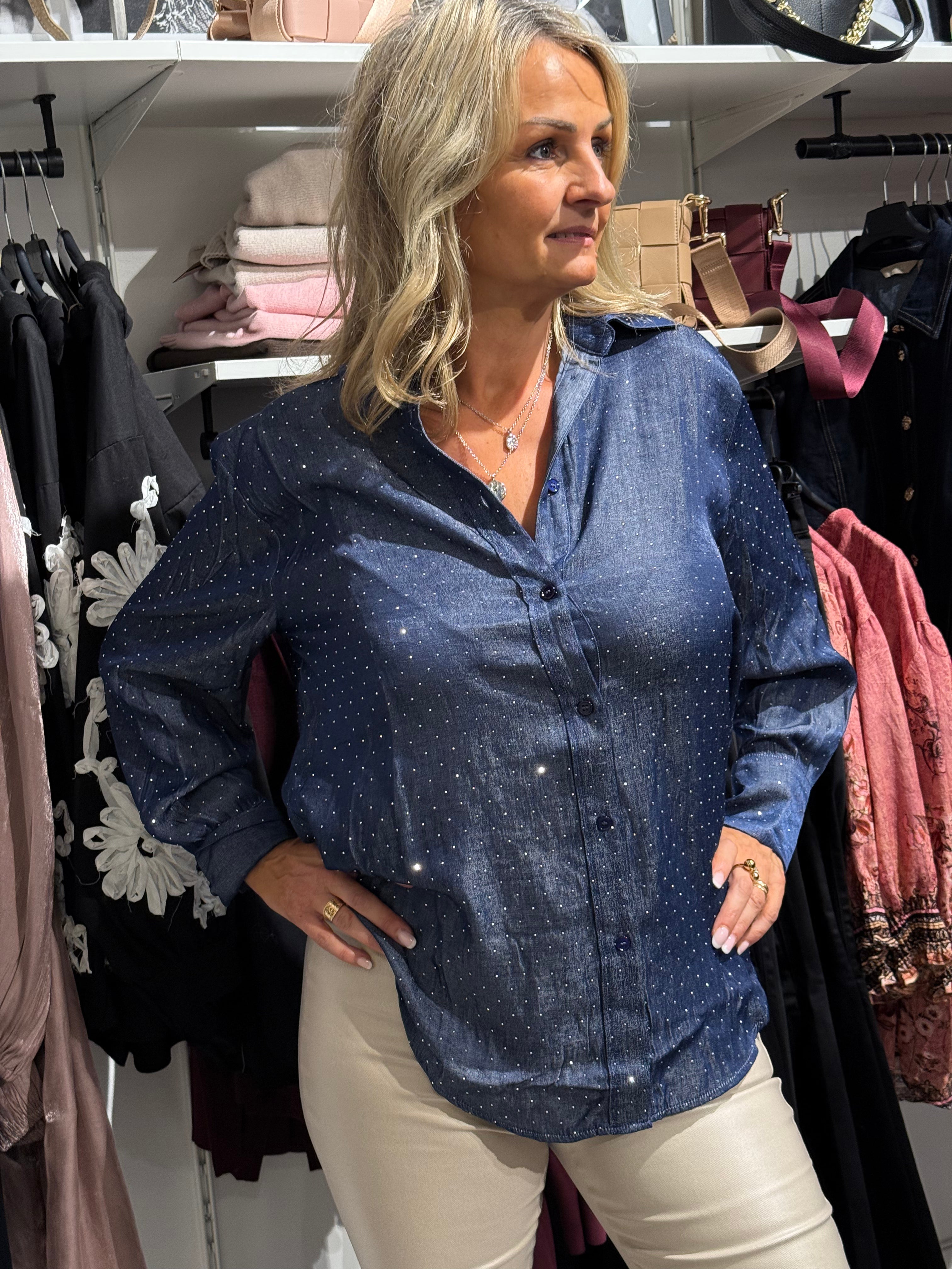 Kate-bluse – Blue Shine