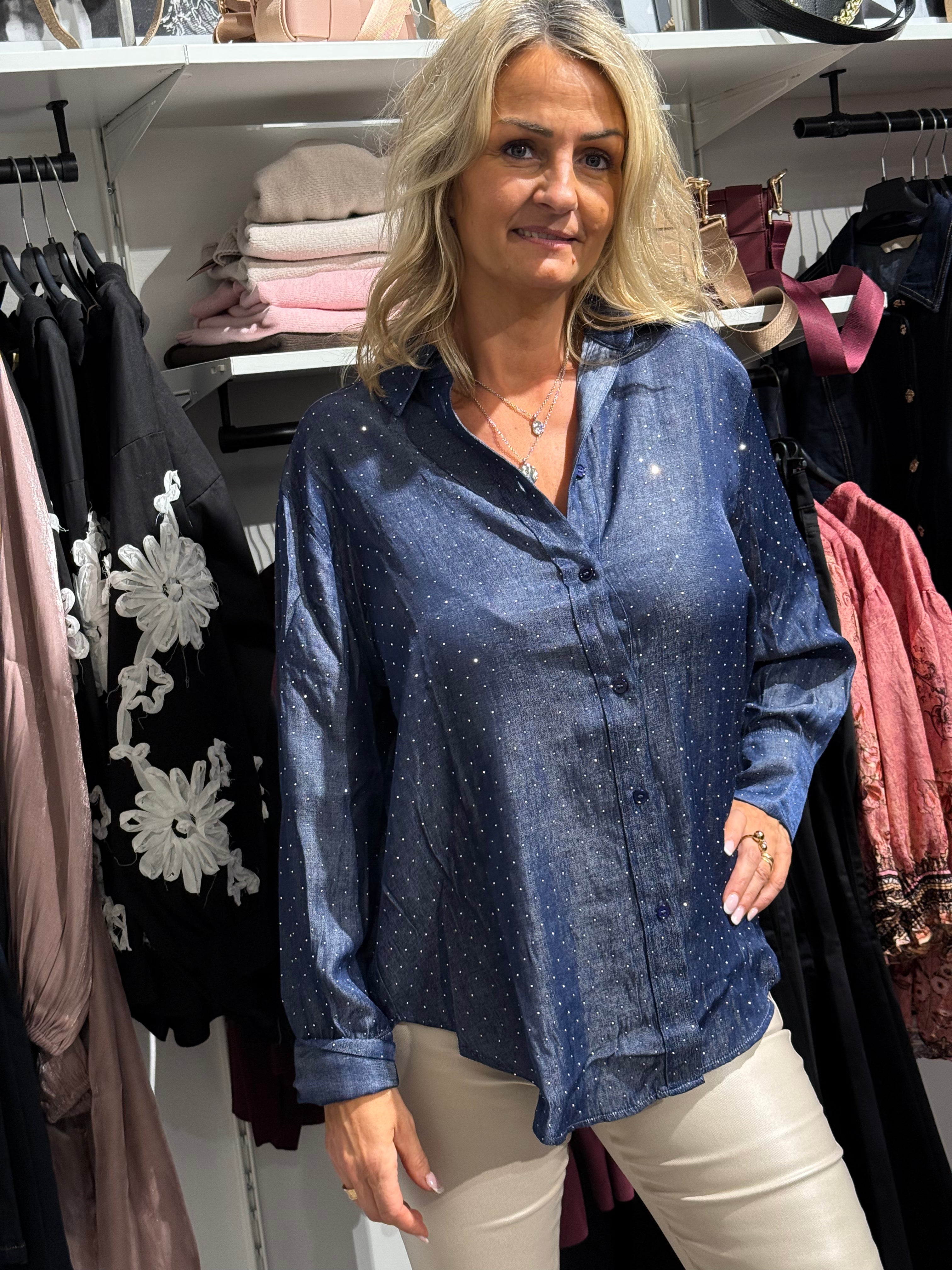 Kate-bluse – Blue Shine