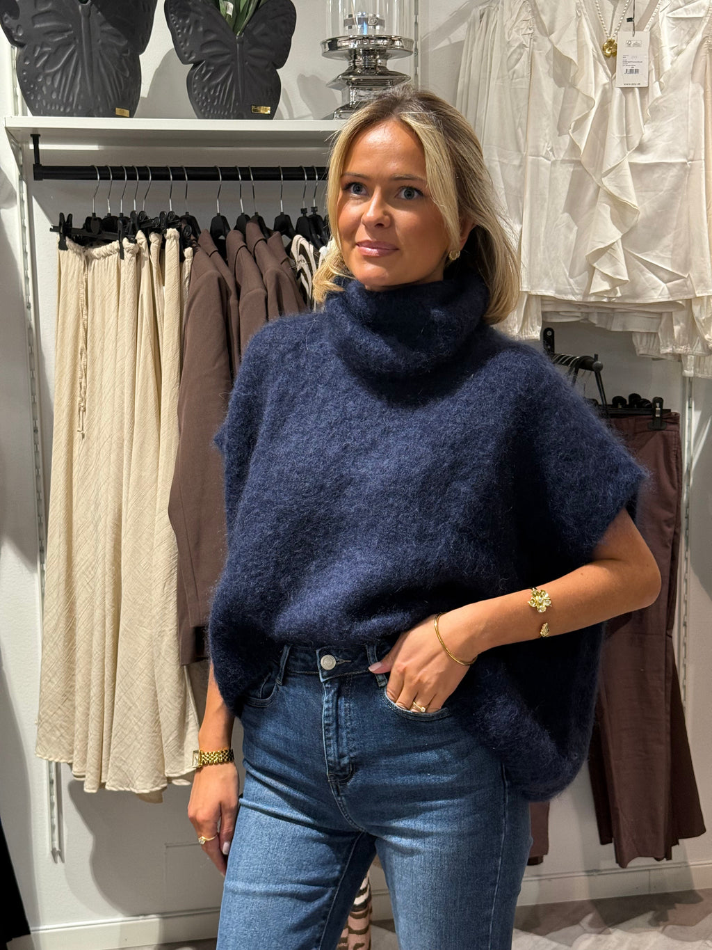 Mohair Polo- Midnight Blue