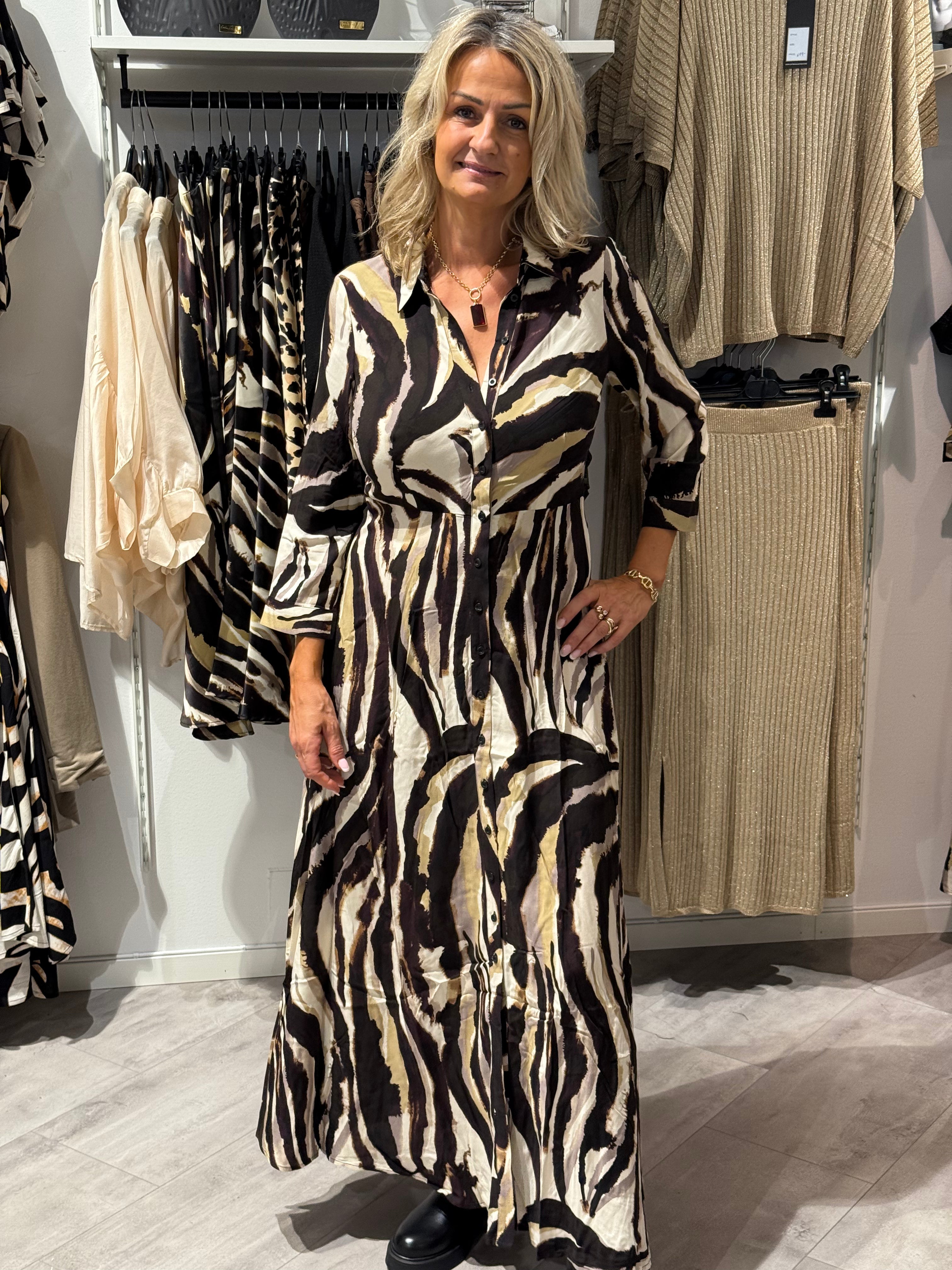 Savanna-kleid Sandshell/zebra