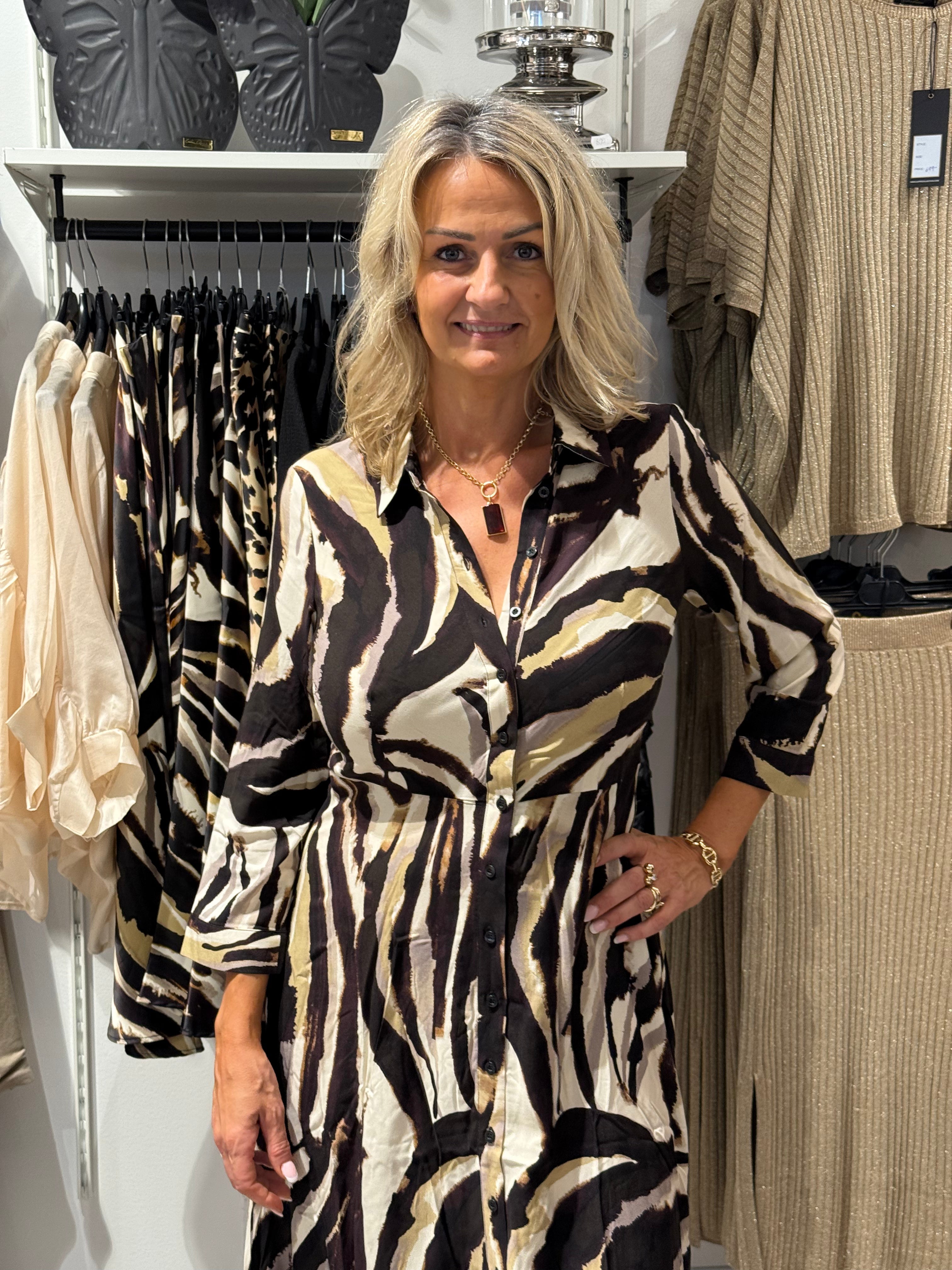 Savanna-kleid Sandshell/zebra