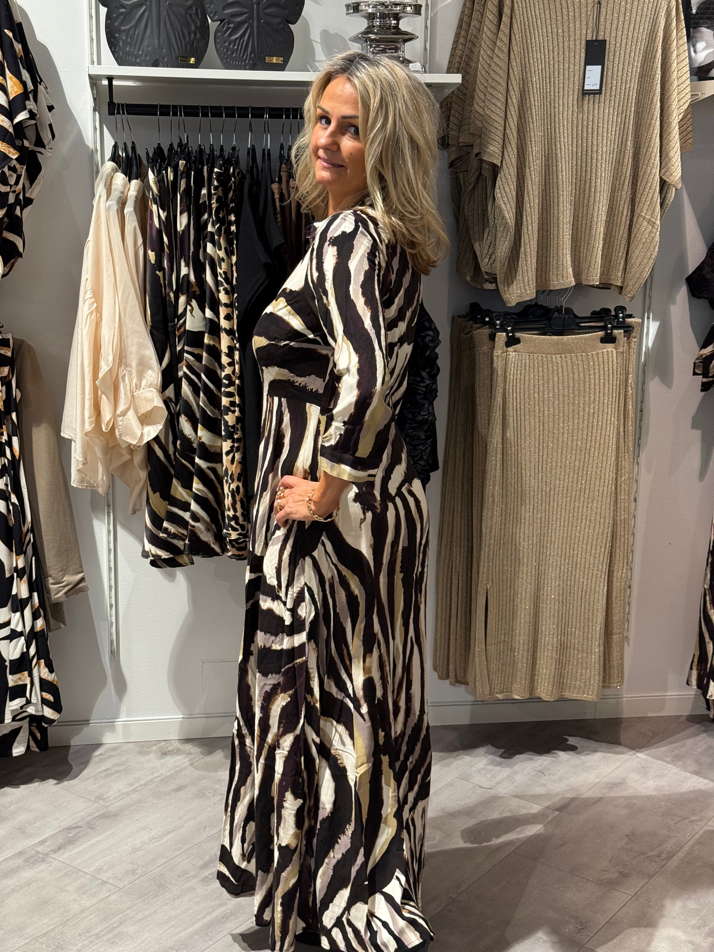 Savanna-kleid Sandshell/zebra